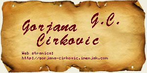Gorjana Ćirković vizit kartica